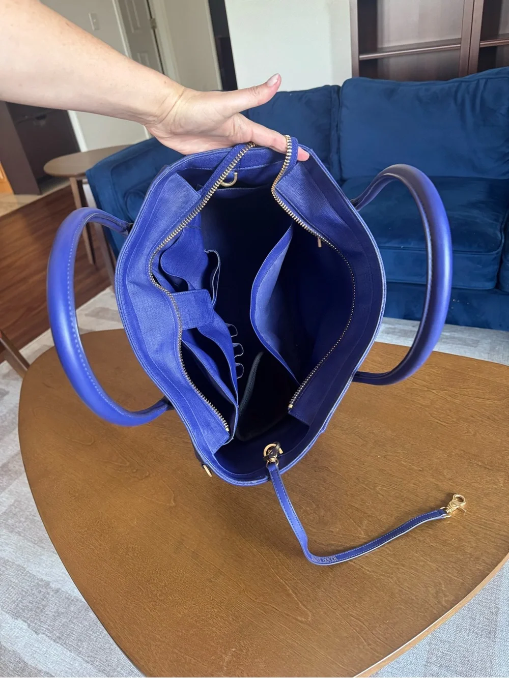 Dagne Dover Navy Blue Laptop Tote